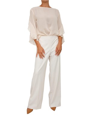 Pantaloni Emme Marella in viscosa bianco panna in DONNA