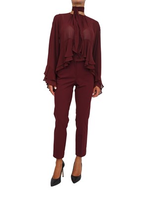 Pantaloni Marella in viscosa stretch bordeaux in DONNA