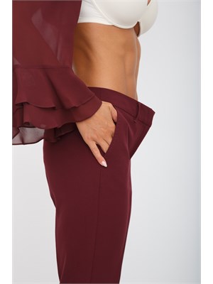 Pantaloni Marella in viscosa stretch bordeaux in DONNA