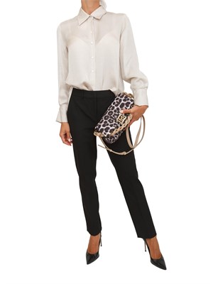 Pantaloni Marella in tela di misto viscosa stretch nera in DONNA