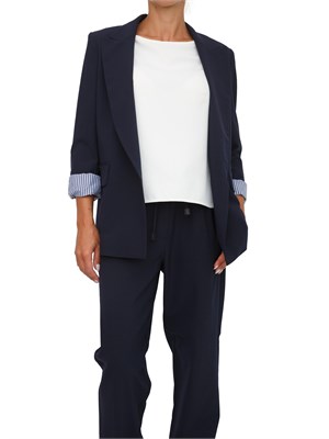 Giacca Marella in misto lana blu con fit dritto e fodera a contrasto in DONNA
