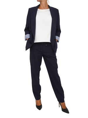 Giacca Marella in misto lana blu con fit dritto e fodera a contrasto in DONNA