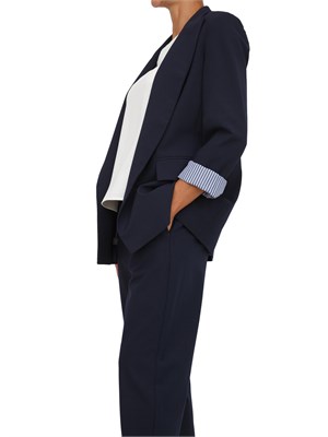 Giacca Marella in misto lana blu con fit dritto e fodera a contrasto in DONNA