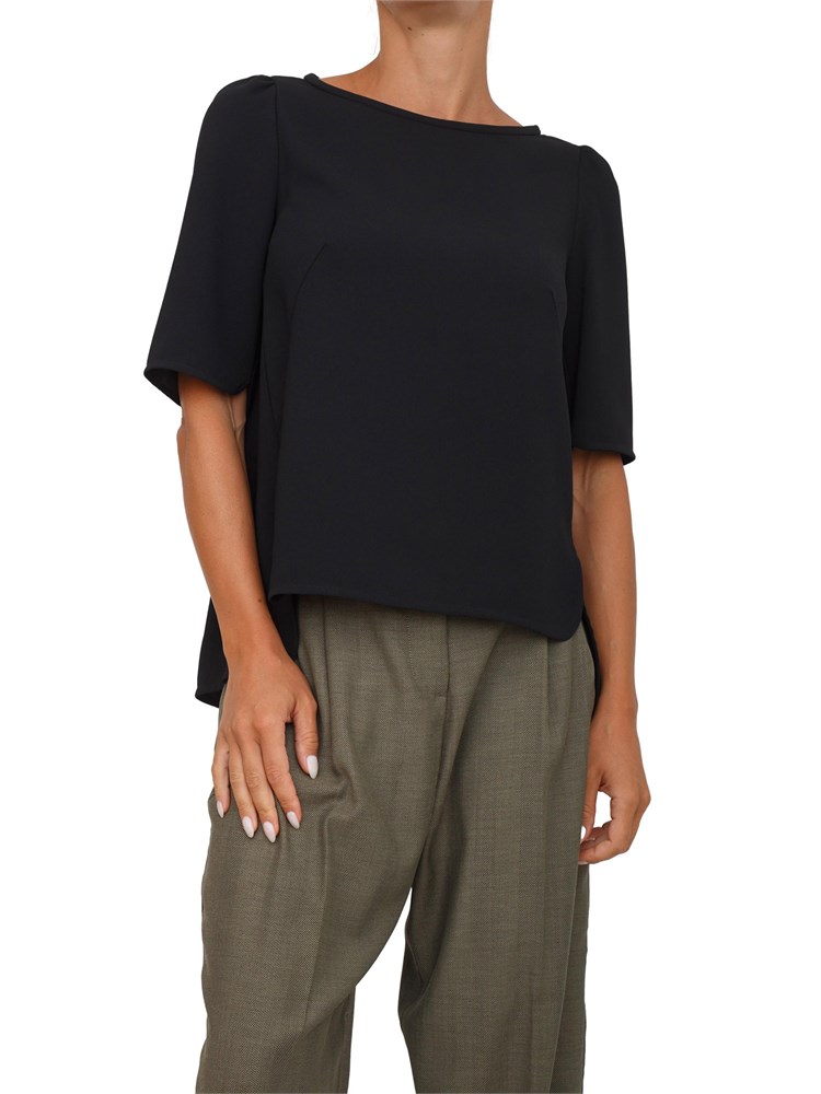 T-shirt Marella in envers satin nero