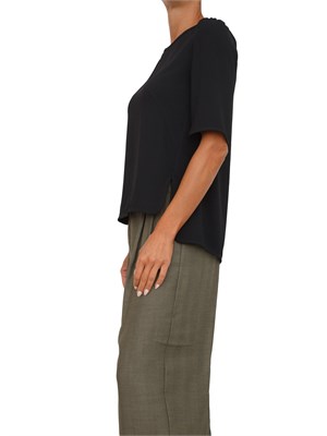 T-shirt Marella in envers satin nero in DONNA
