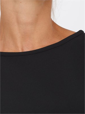 T-shirt Marella in envers satin nero in DONNA