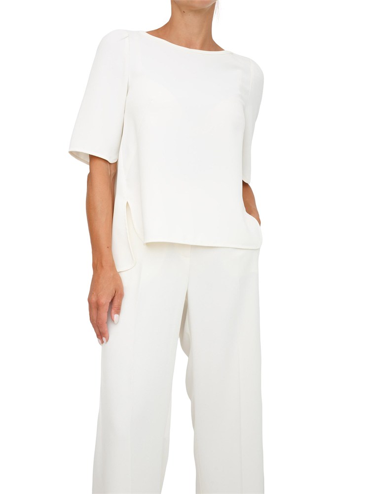 T-shirt Marella in envers satin bianco