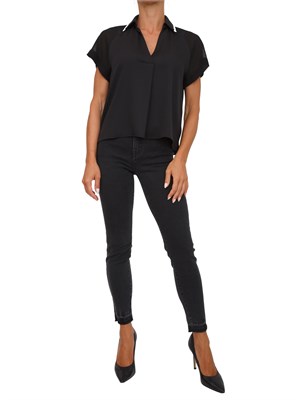 Polo in satin Marella nero in DONNA