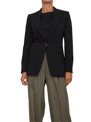 Giacca monopetto Marella in envers satin nero in DONNA