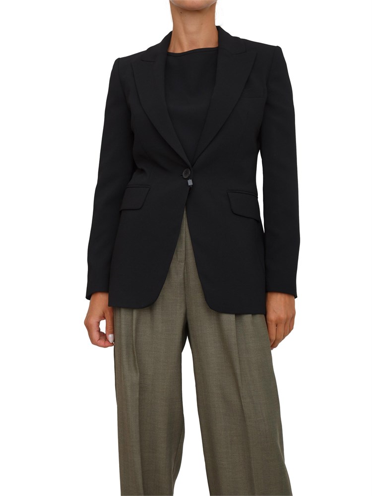 Giacca monopetto Marella in envers satin nero