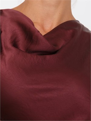 Tubino midi Marella bordeaux effetto stropicciato in DONNA