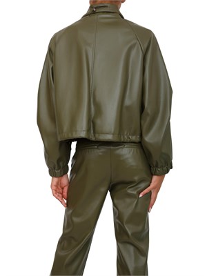 Giubbino Marella effetto pelle in jersey spalmato verde in DONNA