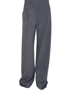 Pantaloni Marella in viscosa stretch grigia con gamba larga e dritta in DONNA