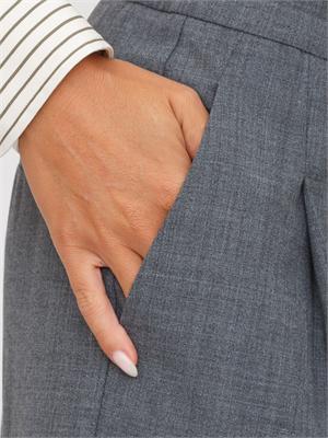 Pantaloni Marella in viscosa stretch grigia con gamba larga e dritta in DONNA