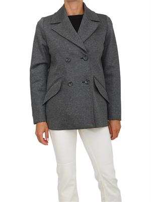IBLUES Cappotto giaccone doppiopetto Emme Marella in misto viscosa grigio in DONNA