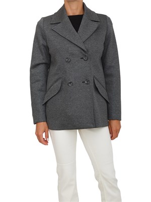 IBLUES Cappotto giaccone doppiopetto Emme Marella in misto viscosa grigio in DONNA