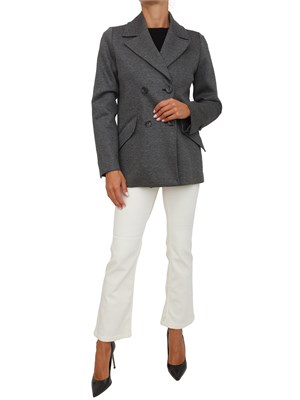 IBLUES Cappotto giaccone doppiopetto Emme Marella in misto viscosa grigio in DONNA