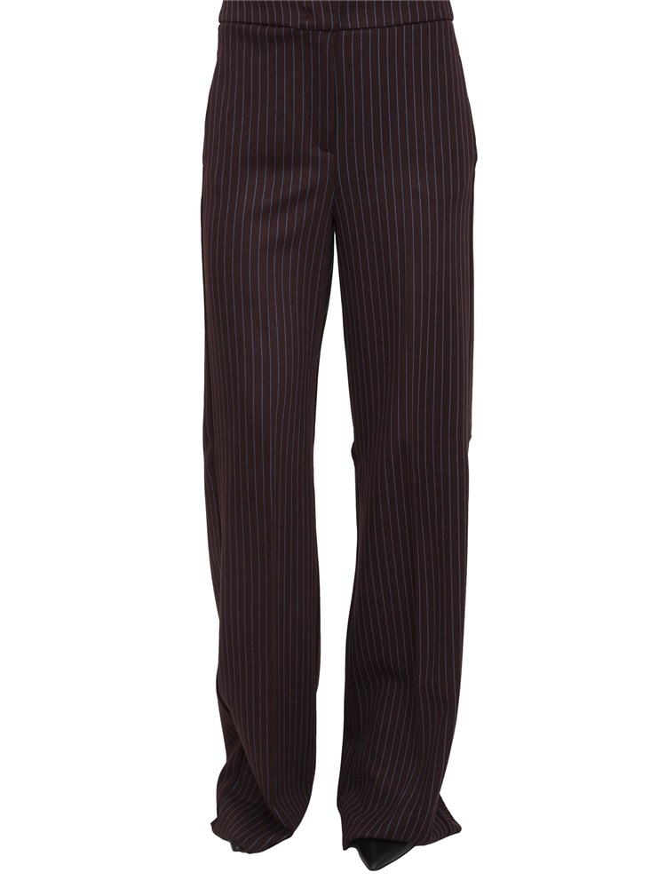 Pantaloni iBlues in jersey stretch marrone e fit ampio e dritto