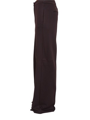 Pantaloni iBlues in jersey stretch marrone e fit ampio e dritto in DONNA