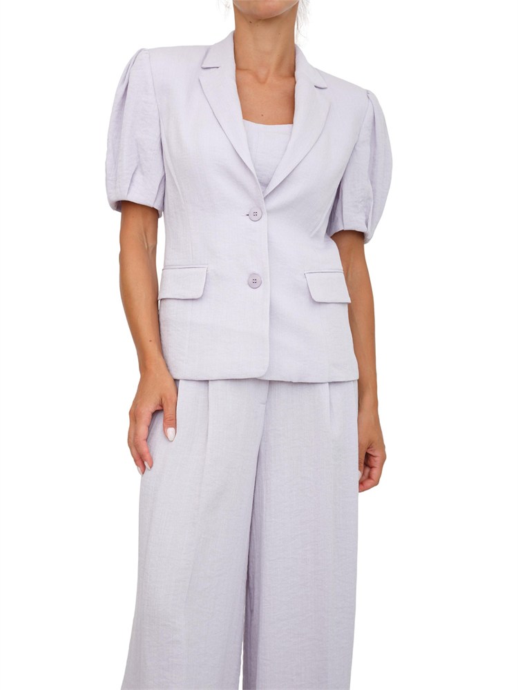 TWIN-SET Giacca maniche corte Twinset in cotone lilla