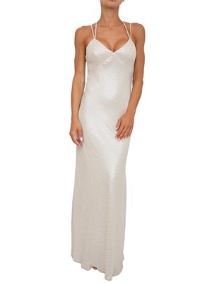TWIN-SET Abito lungo beige Twinset con ricamo di paillettes in DONNA