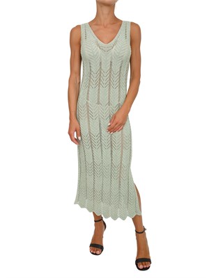 TWIN-SET Abito longuette Twinset in maglia con lurex verde in DONNA