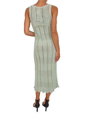 TWIN-SET Abito longuette Twinset in maglia con lurex verde in DONNA