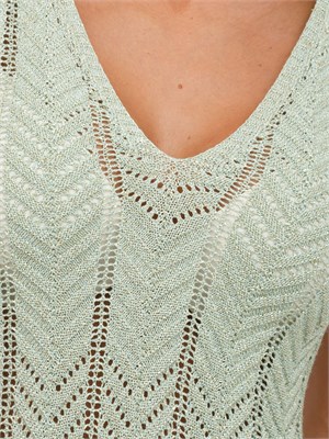 TWIN-SET Abito longuette Twinset in maglia con lurex verde in DONNA