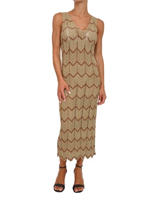 TWIN-SET Abito longuette Twinset in maglia bicolore in DONNA