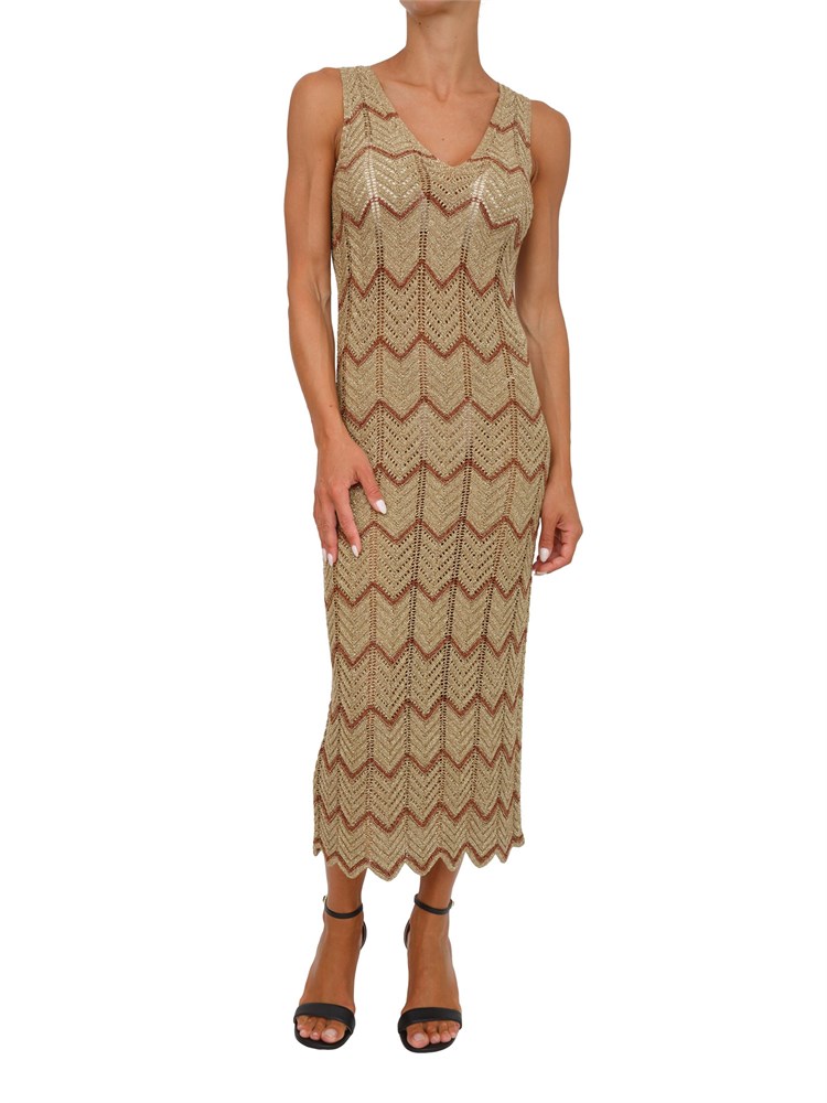 TWIN-SET Abito longuette Twinset in maglia bicolore
