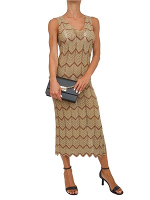 TWIN-SET Abito longuette Twinset in maglia bicolore in DONNA