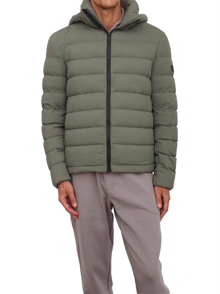 Piumino corto verde Peuterey in tela stretch