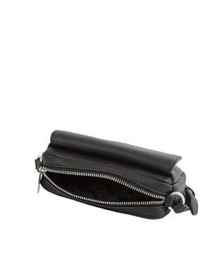 Borsa a tracolla Armani Exchange in ecopelle nera con tasca avanti in DONNA