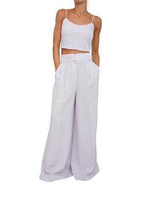 TWIN-SET Pantaloni palazzo Twinset in cotone lilla in DONNA