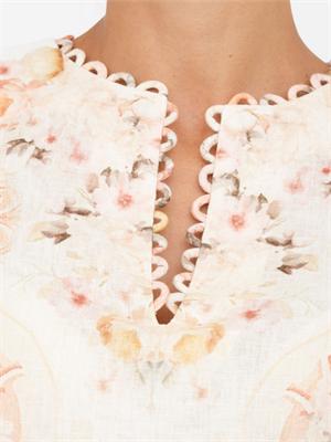TWIN-SET Top Twinset in lino stampato in DONNA