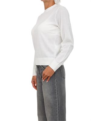 Maglia donna Armani Exchange in misto lana avorio con ricamo logo tono su tono in DONNA