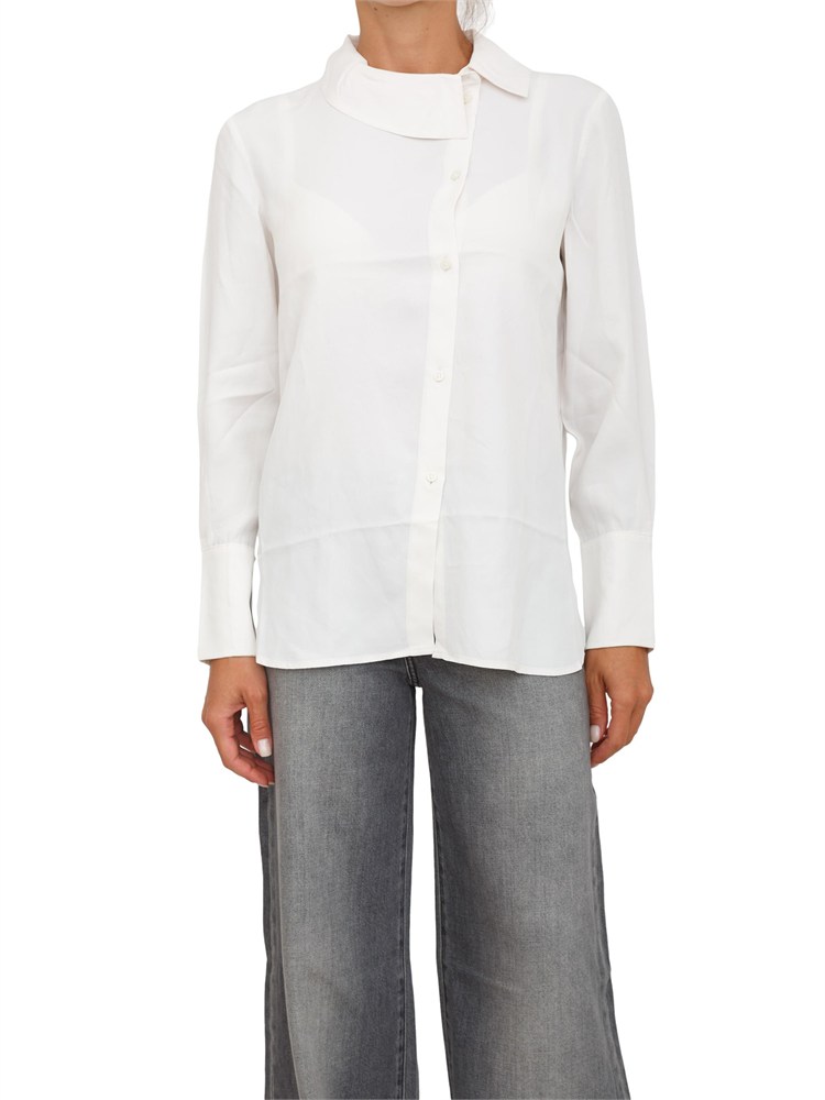 Camicia donna Armani Exchange in crepe di viscosa avorio