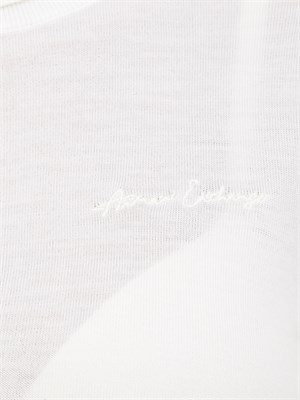 Maglia donna Armani Exchange in misto viscosa avorio con collo alto e logo ricamato in DONNA