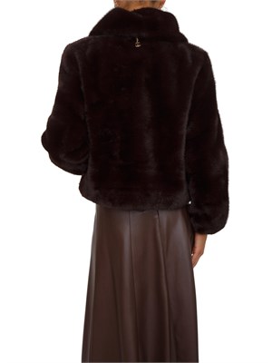 Ecopelliccia Fracomina marrone con zip e collo alto in DONNA