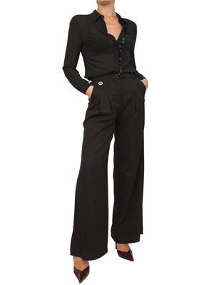 Camicia Fracomina in tessuto nero semitrasparente con paillettes applicate in DONNA