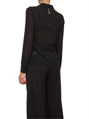 Camicia Fracomina in tessuto nero semitrasparente con paillettes applicate in DONNA