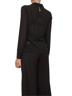 Camicia Fracomina in tessuto nero semitrasparente con paillettes applicate in DONNA