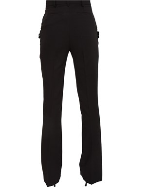 Pantalone bootcut Fracomina in jersey nero con paillettes sulle tasche in DONNA