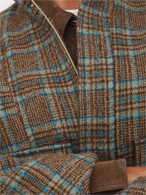 Giacca giubbino iBlues in doppio feltro verde con motivo check in DONNA