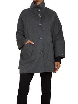 Giacca a cappa iBlues in misto lana grigio melange in DONNA