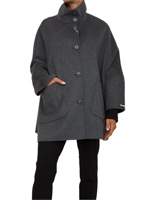 Giacca a cappa iBlues in misto lana grigio melange in DONNA