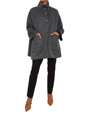 Giacca a cappa iBlues in misto lana grigio melange in DONNA