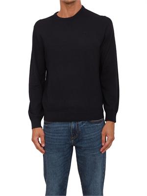 Maglione girocollo blu Armani Exchange in lana vergine in UOMO