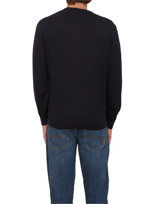 Maglione girocollo blu Armani Exchange in lana vergine in UOMO
