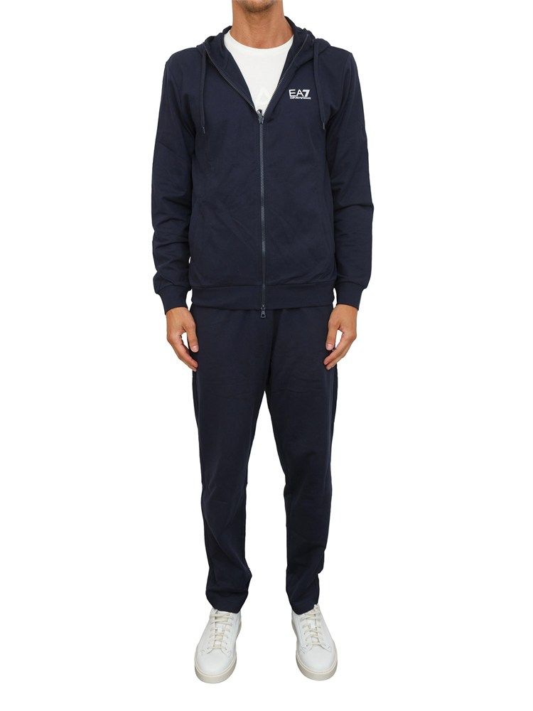 EA7 EMPORIO ARMANI Tuta sportiva blu EA7 Core Identity in jersey di cotone